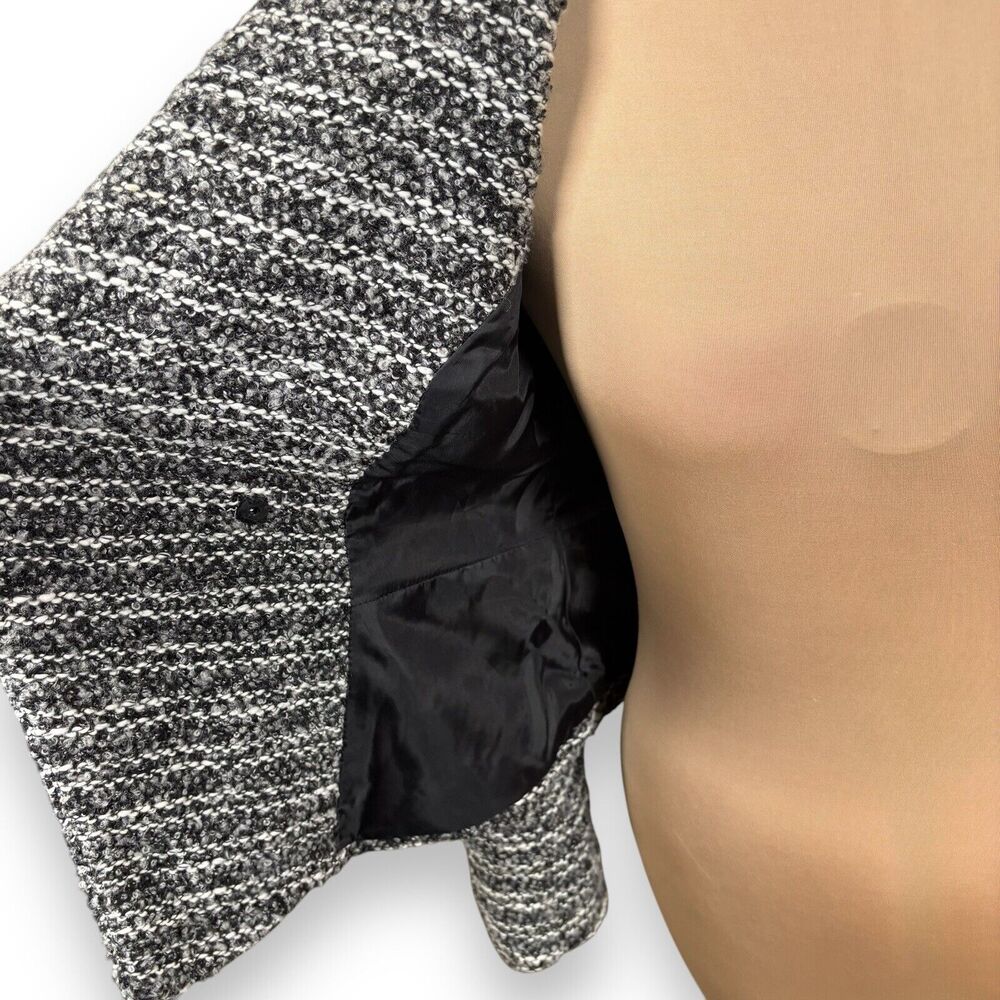 Pendleton Boucle Blazer Jacket Womens Size 8P Wool Blend Black White Gray Petite - Picture 8 of 11